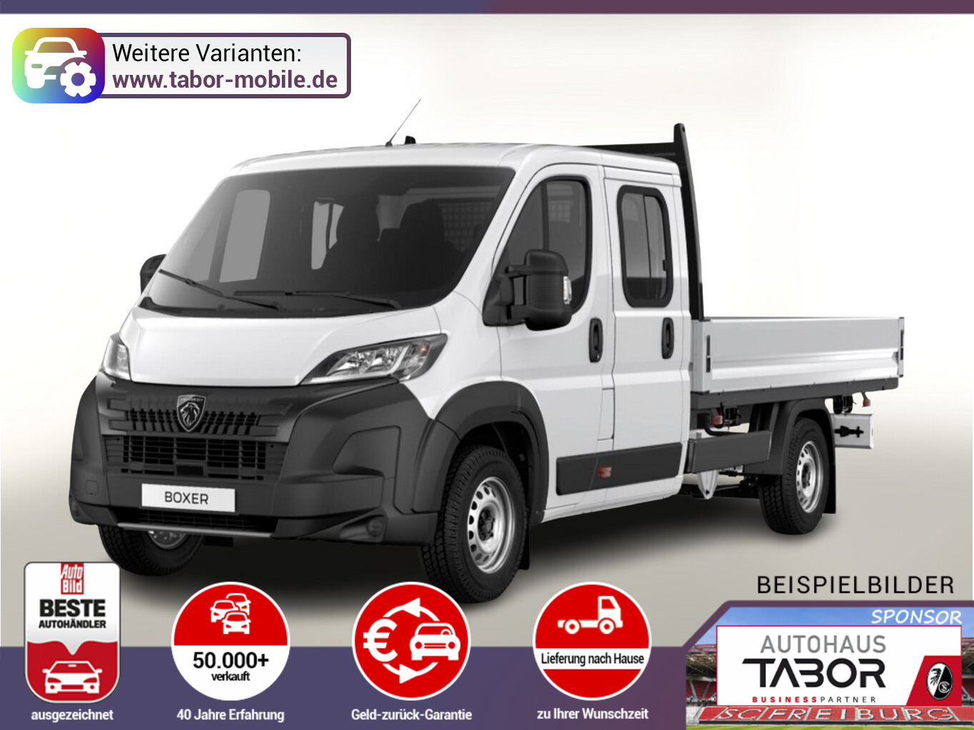 Peugeot Boxer Pritsche DoKa 435 AT L4 AHK CarP Kam Visib
