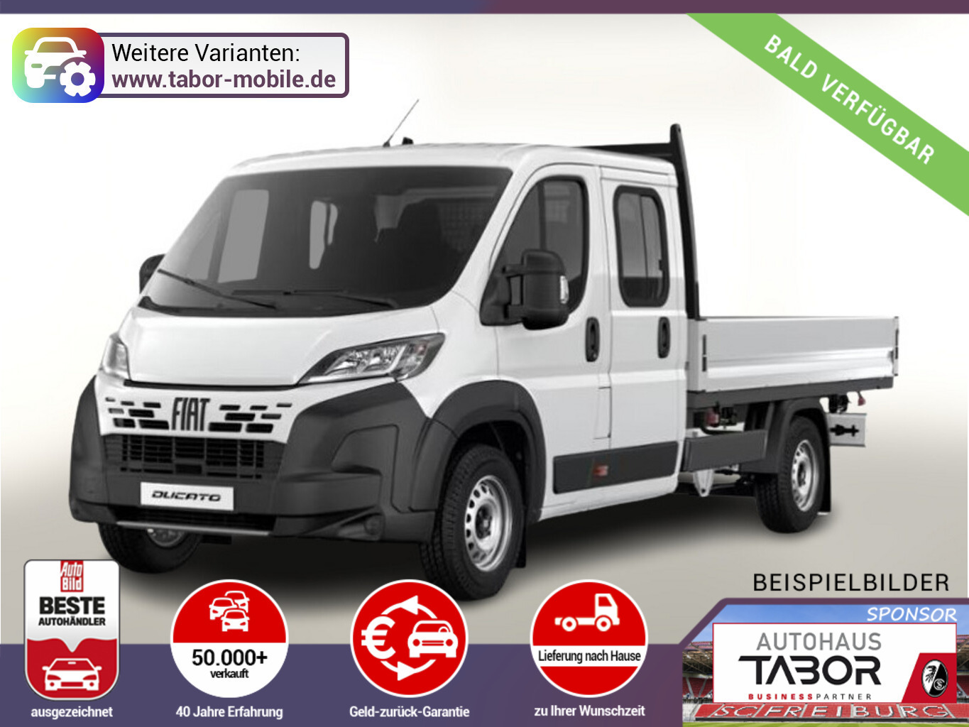 Fiat Ducato Pritsche DoKa 35 AT L4 7S AHK TechP Temp