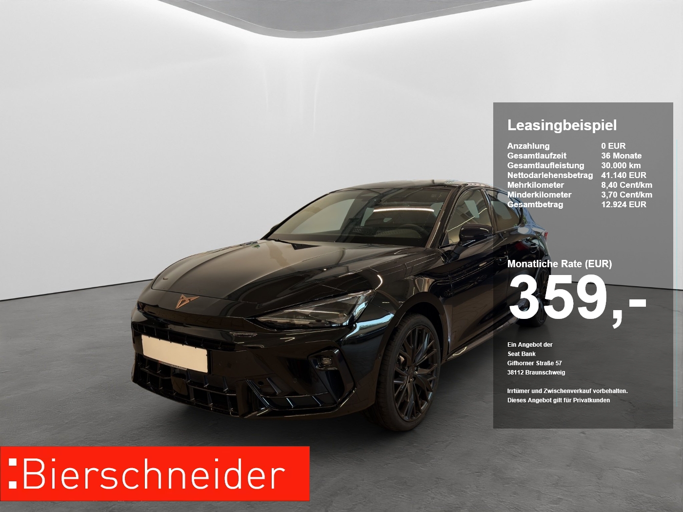 Cupra Leon 2.0 TSI DSG VZ Black Edition 325PS ab 359.-EUR AHK + Kamera + Navi u.v.m