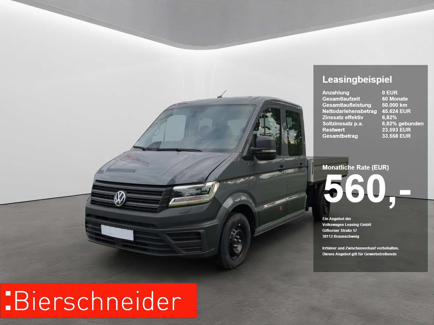 Volkswagen Crafter 35 DOKA Pritsche L3 2.0 TDI Automatik 7-S. LED APP-CONNECT AHK ACC KLIMA SHZ