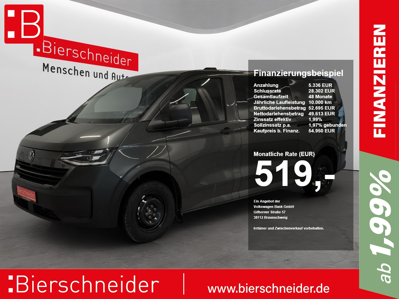 Volkswagen T7 Transporter Kasten Plus 2.0 TDI Aut. LR IQ.LIGHT NAVI AHK 5-J-GAR KLIMA SHZ HOLZBODEN